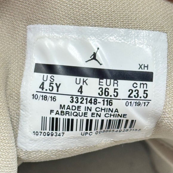 Air Jordan (GS) Air Jordan 1 Retro High 'Linen' 332148-116 size 4.5Y - Picture 9 of 9